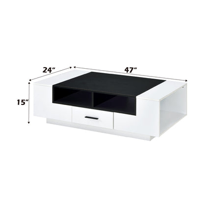 ACME 83135 Armour Coffee Table, White & Black