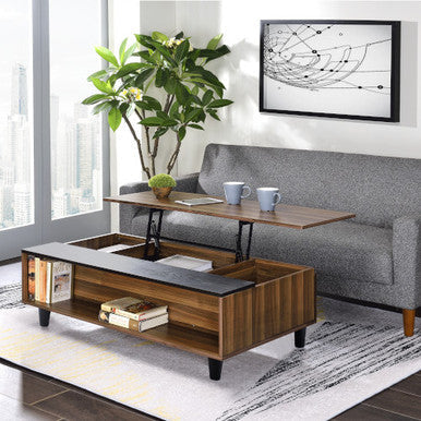 ACME 83140 Avala Coffee Table with Lift Top, Walnut & Black ACME Furniture