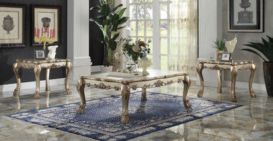 ACME 83160 Dresden Coffee Table, Gold Patina & Bone ACME Furniture