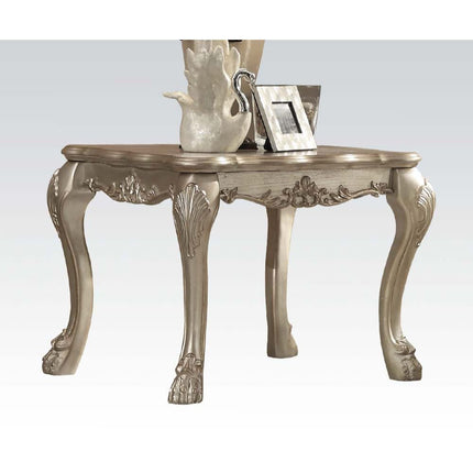 ACME 83161 Dresden End Table, Gold Patina & Bone
