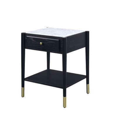 ACME 83227 Atalia End Table, Marble & Black ACME Furniture