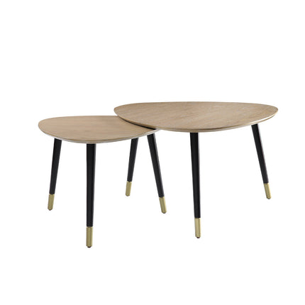 ACME 83230 Allison 2 Piece Pack Nesting Tables, Natural & Black
