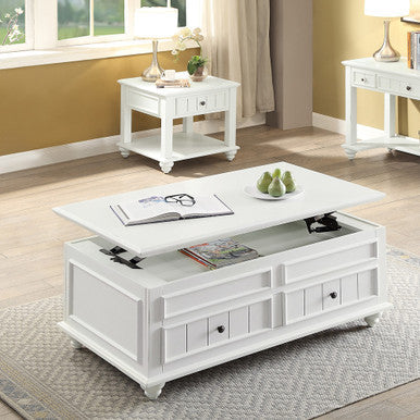 ACME 83325 Natesa Coffee Table with Lift Top, White Washed ACME Furniture