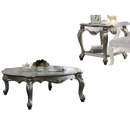 ACME 83465 Picardy Coffee Table, Antique Platinum