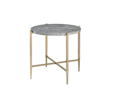 ACME 83477 Tainte End Table, Faux Marble & Champagne Finish ACME Furniture