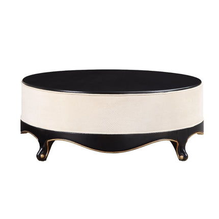 ACME 83945 Sheridan Cocktail Table, Cream Fabric & Black