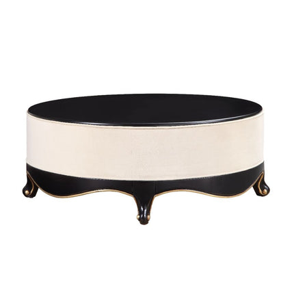 ACME 83945 Sheridan Cocktail Table, Cream Fabric & Black