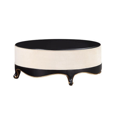 ACME 83945 Sheridan Cocktail Table, Cream Fabric & Black ACME Furniture