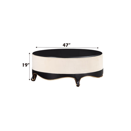 ACME 83945 Sheridan Cocktail Table, Cream Fabric & Black