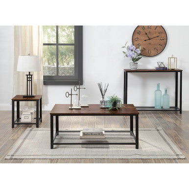 ACME 83960 Taurus Coffee Table, Rustic Oak & Black Finish ACME Furniture