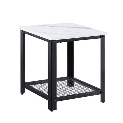 ACME 83962 Taurus End Table, Rustic Oak & Black Finish