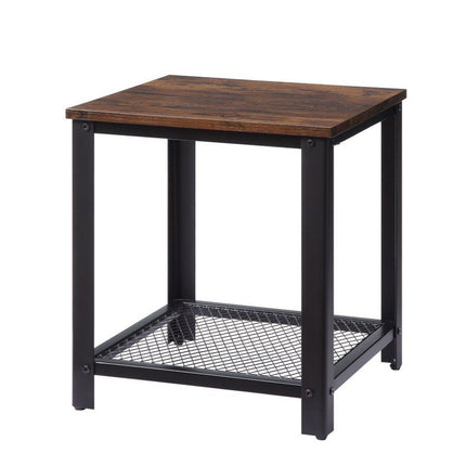 ACME 83967 Taurus End Table, White Printed Faux Marble & Black Finish