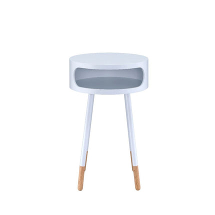 ACME 84445 Sonria End Table, White & Natural