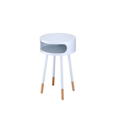 ACME 84445 Sonria End Table, White & Natural ACME Furniture