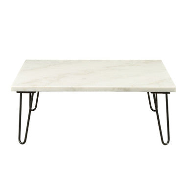 ACME 84500 Telestis Coffee Table, White Marble & Black ACME Furniture