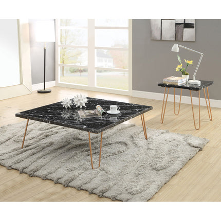 ACME 84505 Telestis Coffee Table, Black Marble & Gold