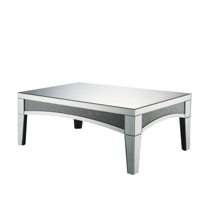 ACME 84675 Nowles Coffee Table, Mirrored & Faux Stones