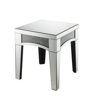 ACME 84677 Nowles End Table, Mirrored & Faux Stones ACME Furniture