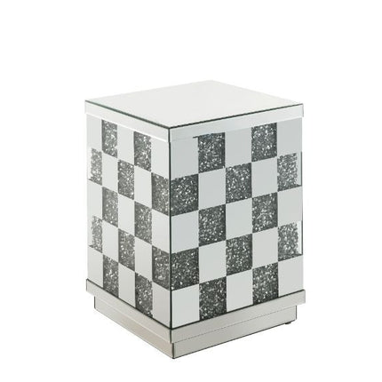 ACME 84692 Noralie End Table, Mirrored & Faux Diamonds