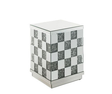 ACME 84692 Noralie End Table, Mirrored & Faux Diamonds ACME Furniture