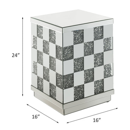 ACME 84692 Noralie End Table, Mirrored & Faux Diamonds