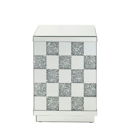 ACME 84692 Noralie End Table, Mirrored & Faux Diamonds