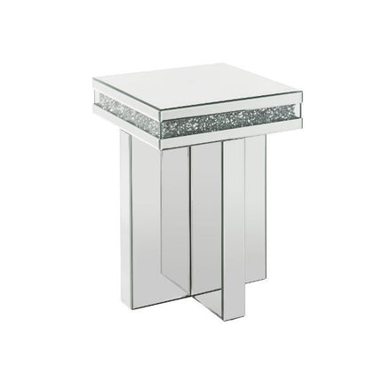 ACME 84697 Noralie End Table, Mirrored & Faux Diamonds