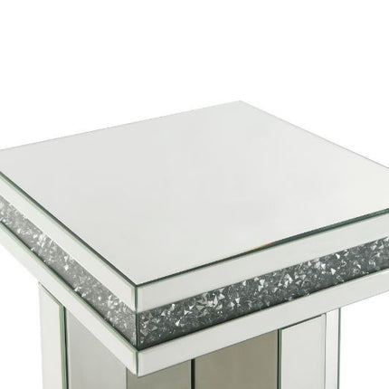 ACME 84697 Noralie End Table, Mirrored & Faux Diamonds