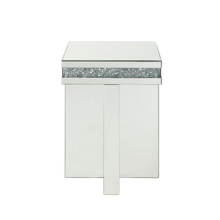 ACME 84697 Noralie End Table, Mirrored & Faux Diamonds