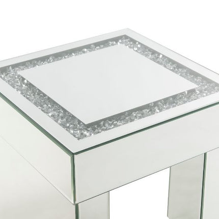 ACME 84702 Noralie End Table, Mirrored & Faux Diamonds