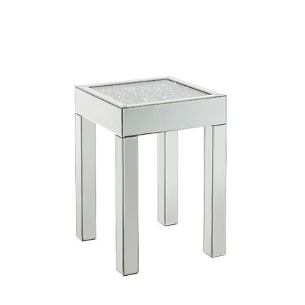 ACME 84707 Noralie End Table, Mirrored & Faux Diamonds