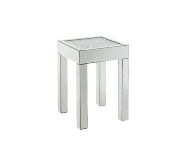 ACME 84707 Noralie End Table, Mirrored & Faux Diamonds ACME Furniture