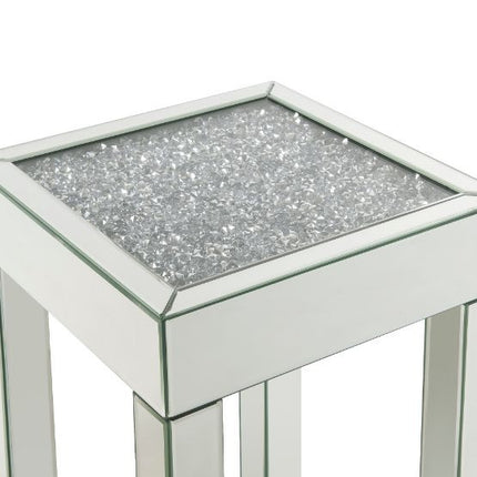 ACME 84707 Noralie End Table, Mirrored & Faux Diamonds