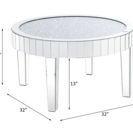 ACME 84710 Ornat Coffee Table, Mirrored & Faux Diamonds
