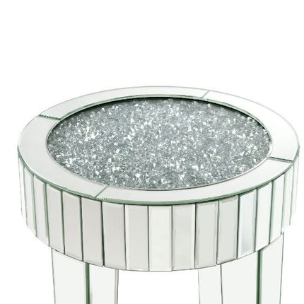 ACME 84712 Ornat End Table, Mirrored & Faux Diamonds