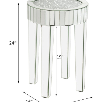 ACME 84712 Ornat End Table, Mirrored & Faux Diamonds