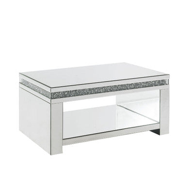 ACME 84715 Noralie Coffee Table, Mirrored & Faux Diamonds ACME Furniture