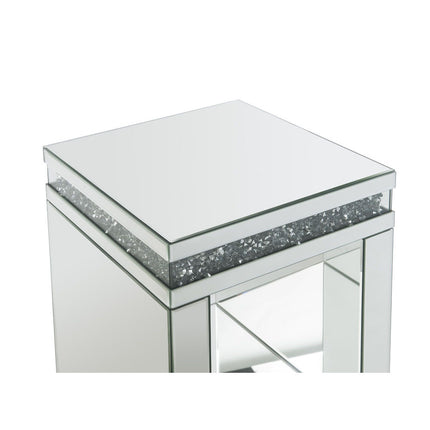 ACME 84717 Noralie End Table, Mirrored & Faux Diamonds