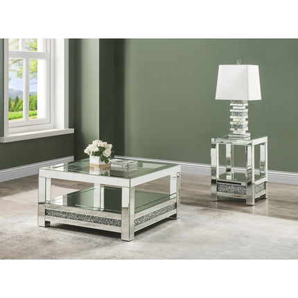 ACME 84720 Noralie Coffee Table, Mirrored & Faux Diamonds