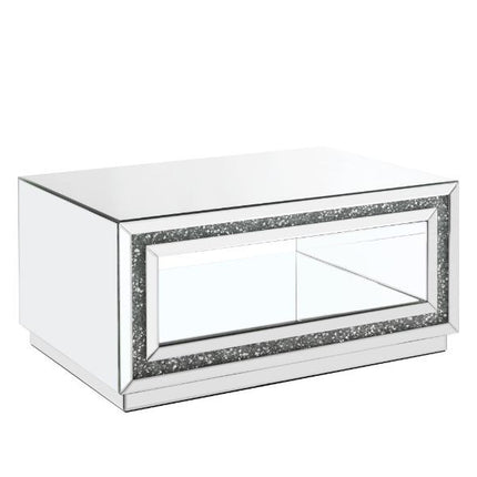 ACME 84735 Noralie Coffee Table, Mirrored & Faux Diamonds