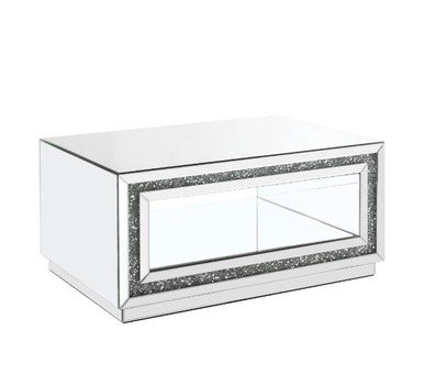 ACME 84735 Noralie Coffee Table, Mirrored & Faux Diamonds ACME Furniture