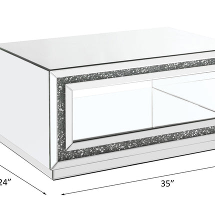 ACME 84735 Noralie Coffee Table, Mirrored & Faux Diamonds