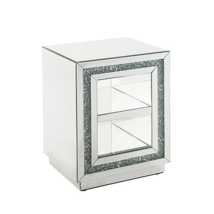 ACME 84737 Noralie End Table, Mirrored & Faux Diamonds