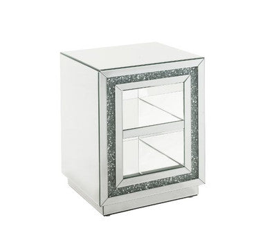 ACME 84737 Noralie End Table, Mirrored & Faux Diamonds ACME Furniture