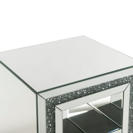 ACME 84737 Noralie End Table, Mirrored & Faux Diamonds