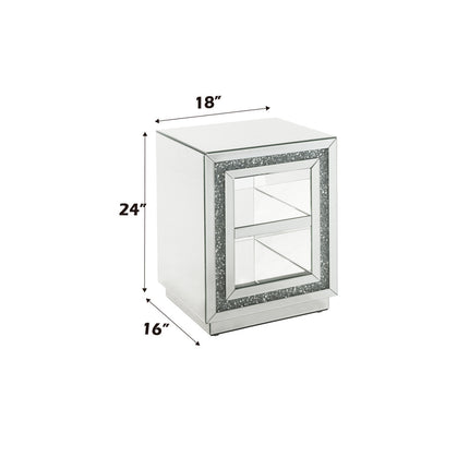 ACME 84737 Noralie End Table, Mirrored & Faux Diamonds