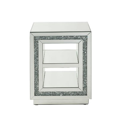 ACME 84737 Noralie End Table, Mirrored & Faux Diamonds