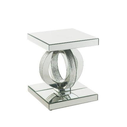 ACME 84742 Ornat End Table, Mirrored & Faux Diamonds