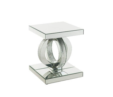 ACME 84742 Ornat End Table, Mirrored & Faux Diamonds ACME Furniture