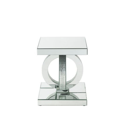 ACME 84742 Ornat End Table, Mirrored & Faux Diamonds
